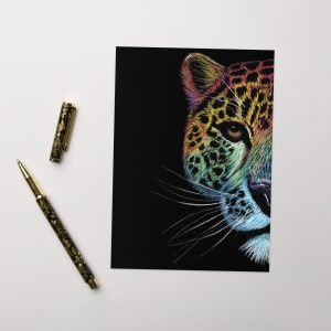 Pastel Rainbow Leopard Card